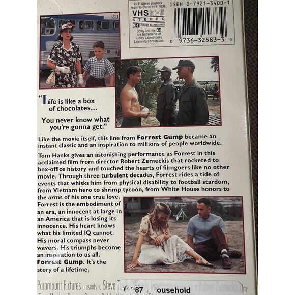 Forrest Gump Movie Tom Hanks VHS Tape 1994 - Picture 5 of 6